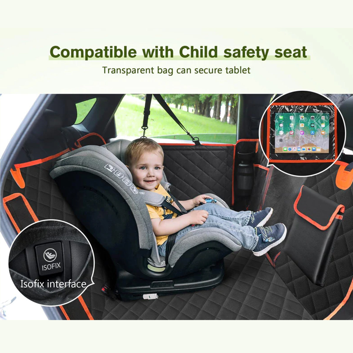 WE LOVE ALL PETS! Hard Bottom Dog Car Seat Protector