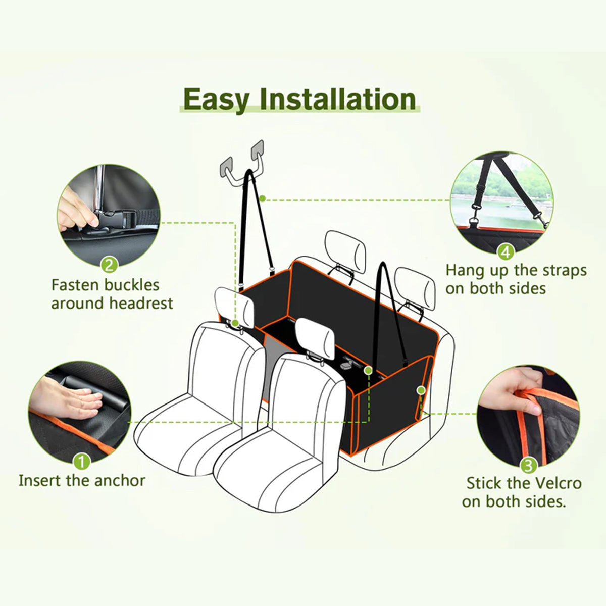 WE LOVE ALL PETS! Hard Bottom Dog Car Seat Protector