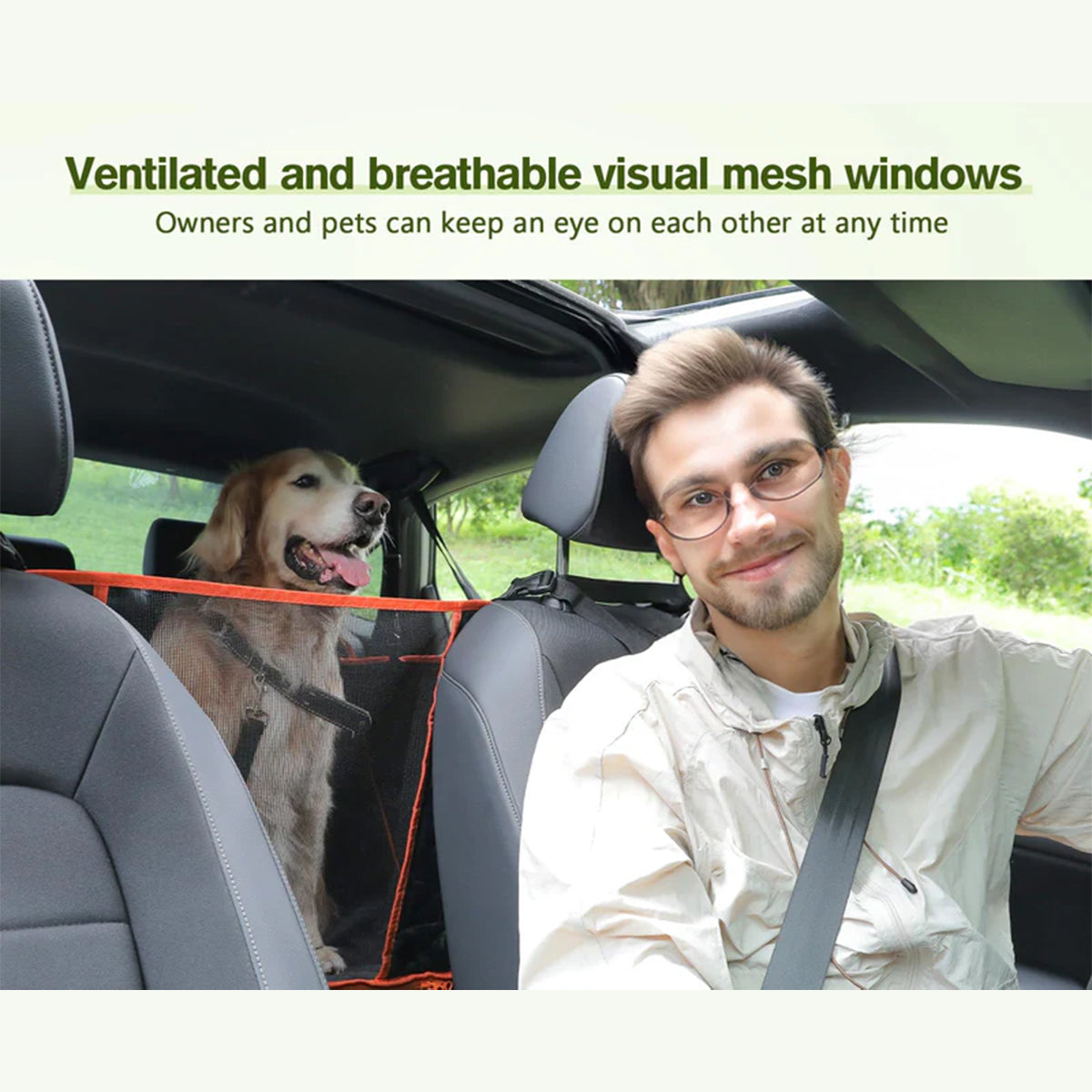 WE LOVE ALL PETS! Hard Bottom Dog Car Seat Protector