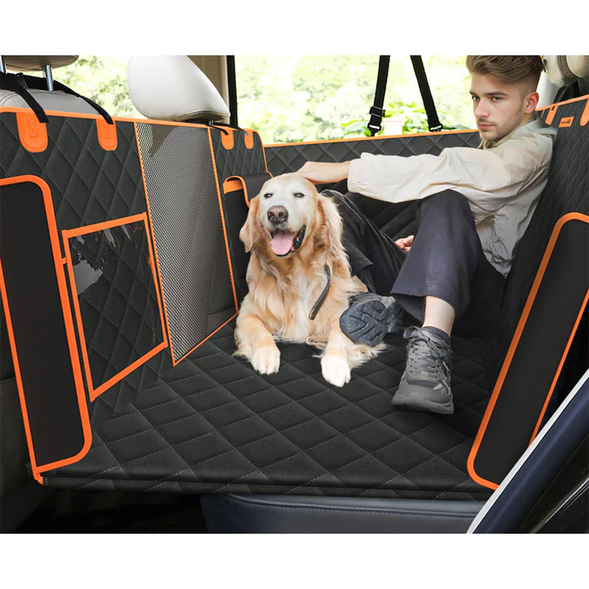 WE LOVE ALL PETS! Hard Bottom Dog Car Seat Protector